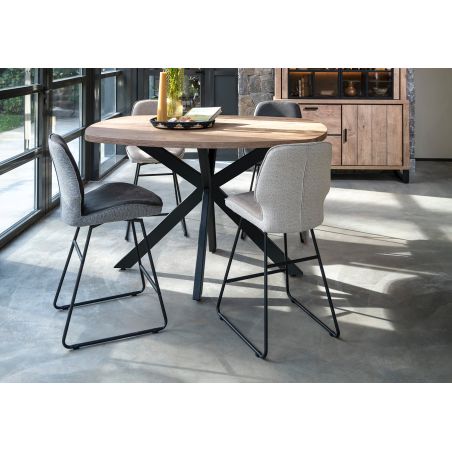 Pavarotti, table de bar 130 x 110 cm (hauteur: 92 cm) - pied central métal - Henders and Hazel