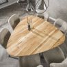 Table triangle MERLIN 135 cm en acacia massif avec pied central en métal