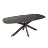 Table ovale ATHOS180 cm en céramique avec pied central en métal