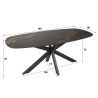 Table ovale ATHOS180 cm en céramique avec pied central en métal