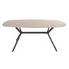 Table ovale SILAS 180 cm en céramique travertin avec piètement en métal
