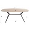 Table ovale SILAS 180 cm en céramique travertin avec piètement en métal