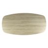 Table ovale SILAS 180 cm en céramique 3D travertin avec piètement en métal