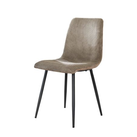 Chaise RICARDO en tissu rib cotelé - proposée en 2 coloris