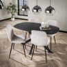 Chaise RICARDO en tissu rib cotelé - proposée en 2 coloris