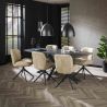 Table ovale 215 cm HERMAN en décor céramique avec pied central en métal