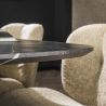 Table ovale 215 cm HERMAN en décor céramique avec pied central en métal