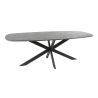 Table ovale 215 cm HERMAN en décor céramique avec pied central en métal