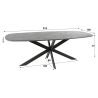 Table ovale 215 cm HERMAN en décor céramique avec pied central en métal