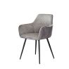 Chaise avec accoudoirs RICARDO en tissu rib cotelé - proposée en 3 coloris