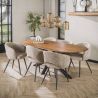 Table ovale 180 cm CLIFFORD en bois de manguier massif avec pied central en métal