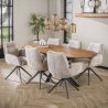 Table ovale 180 cm CLIFFORD en bois de manguier massif avec pied central en métal