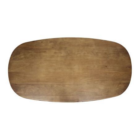 Table ovale 180 cm CLIFFORD en bois de manguier massif avec pied central en métal