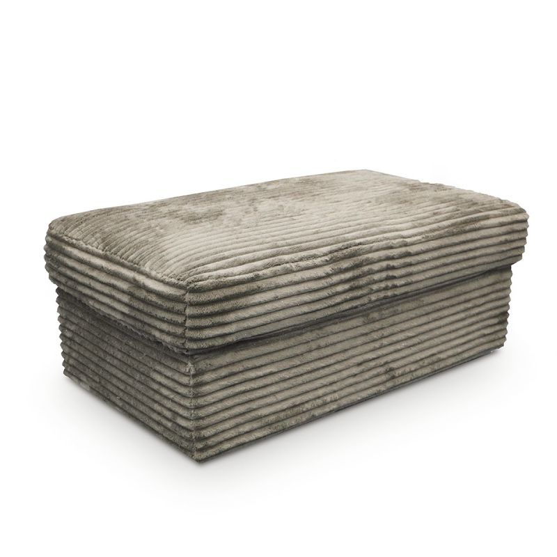 Pouf DOUDOU en tissu velours cotelé taupe