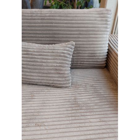 Pouf DOUDOU en tissu velours cotelé taupe