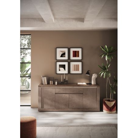 Buffet 4 porte et 1 tiroir CRONOS BRONZE MERCURE avec LED inclus