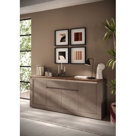 Buffet 4 porte et 1 tiroir CRONOS BRONZE MERCURE avec LED inclus