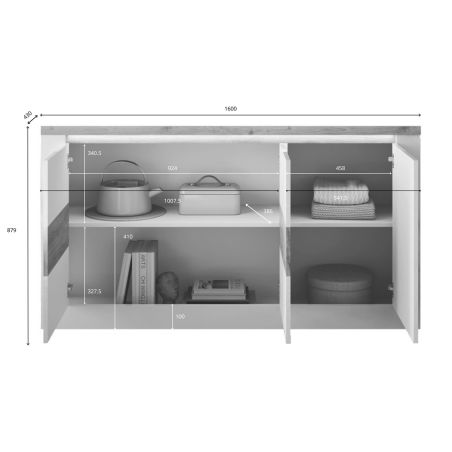 Buffet 3 portes CRONOS BRONZE MERCURE avec LED inclus