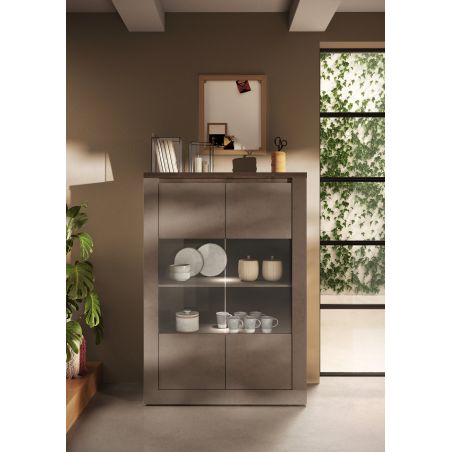 Vitrine 2 portes CRONOS BRONZE MERCURE