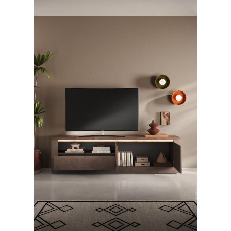Meuble TV 210 cm CRONOS BRONZE MERCURE avec LED inclus