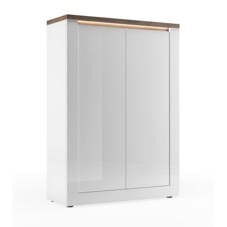 Buffet haut 2 portes CRONOS BLANC MERCURE avec LED inclus