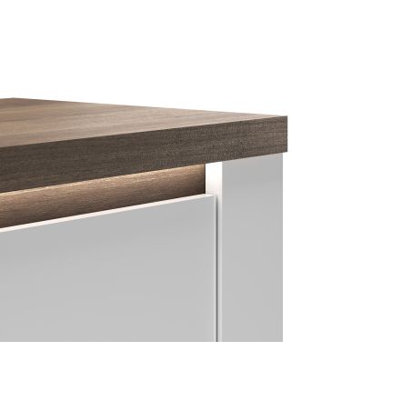 Buffet haut 2 portes CRONOS BLANC MERCURE avec LED inclus