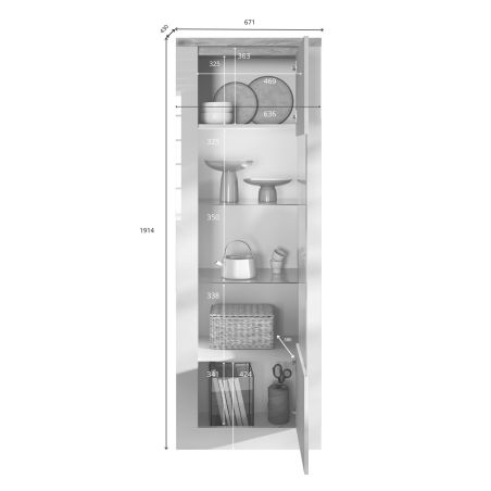 Vitrine 1 porte CRONOS BLANC MERCURE