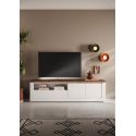 Meuble TV 210 cm CRONOS BLANC MERCURE avec LED inclus