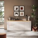 Buffet 4 portes et 1 tiroir CRONOS BLANC CADIZ avec LED inclus
