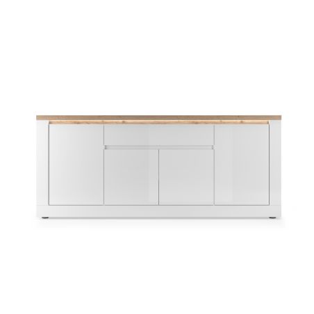 Buffet 4 portes et 1 tiroir CRONOS BLANC CADIZ avec LED inclus