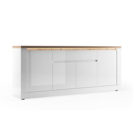 Buffet 4 portes et 1 tiroir CRONOS BLANC CADIZ avec LED inclus