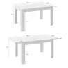 Table de repas 137 cm extensible CRONOS BLANC CADIZ