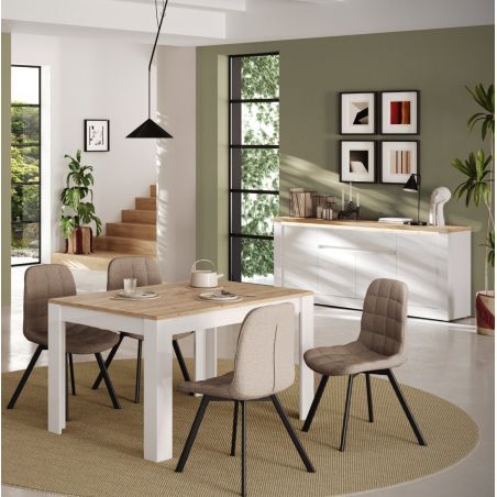 Table de repas 137 cm extensible CRONOS BLANC CADIZ