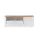 Meuble TV 156 cm CRONOS BLANC CADIZ avec LED inclus