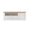 Meuble TV 156 cm CRONOS BLANC CADIZ avec LED inclus