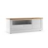 Meuble TV 156 cm CRONOS BLANC CADIZ avec LED inclus