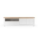 Meuble TV 210 cm CRONOS BLANC CADIZ avec LED inclus