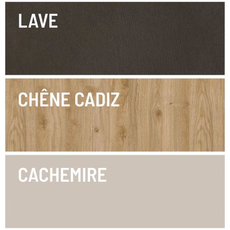 Ensemble meuble TV FOREVER 2 - compo 141 - décor chêne cadiz, lava et cachemire