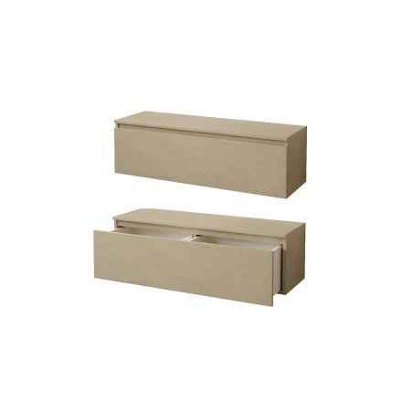 Ensemble meuble TV FOREVER 2 - compo 19 - décor argile, blanc et chêne cadiz