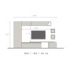 Ensemble meuble TV FOREVER 2 - compo 35 - décor cachemire et chêne cadiz
