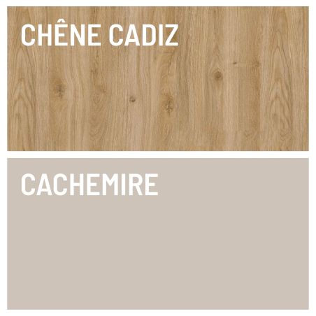 Ensemble meuble TV FOREVER 2 - compo 35 - décor cachemire et chêne cadiz