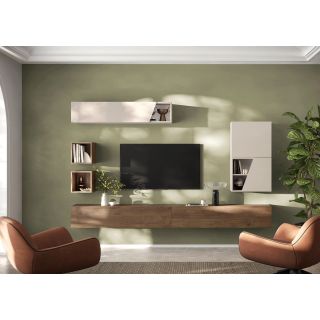 Ensemble meuble TV FOREVER 2 - compo 129 - décor cachemire et chêne mercure