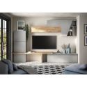Ensemble meuble TV FOREVER 2 - compo 128 - décor craie et chêne cadiz