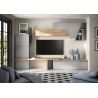 Ensemble meuble TV FOREVER 2 - compo 128 - décor craie et chêne cadiz