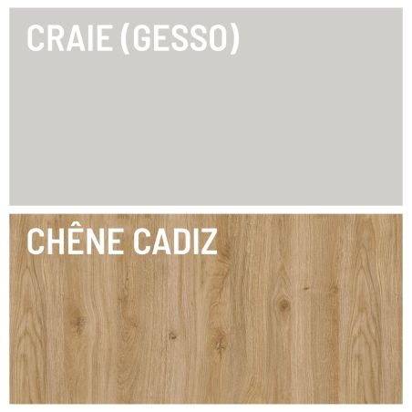 Ensemble meuble TV FOREVER 2 - compo 128 - décor craie et chêne cadiz