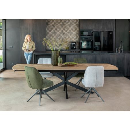 Bell, chaise - pietement graphite - pivotante - confort ressorts - combination Calabria / Vada - Henders and Hazel
