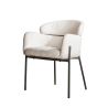 Chaise avec accoudoirs ADELINE en tissu boucle blanc ou sable