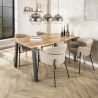 Chaise avec accoudoirs ADELINE en tissu boucle blanc ou sable
