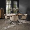 Chaise avec accoudoirs ADELINE en tissu boucle blanc ou sable