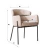 Chaise avec accoudoirs ADELINE en tissu boucle blanc ou sable